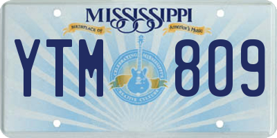MS license plate YTM809
