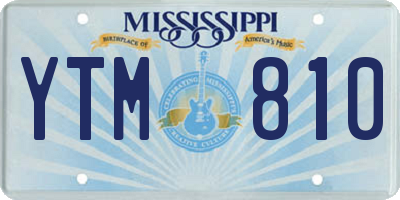 MS license plate YTM810
