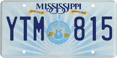 MS license plate YTM815