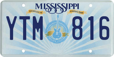 MS license plate YTM816