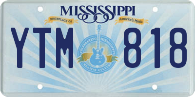 MS license plate YTM818