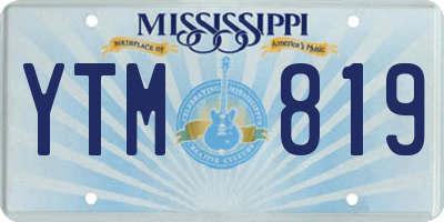 MS license plate YTM819