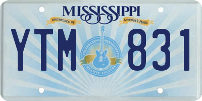 MS license plate YTM831