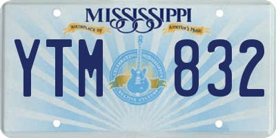 MS license plate YTM832