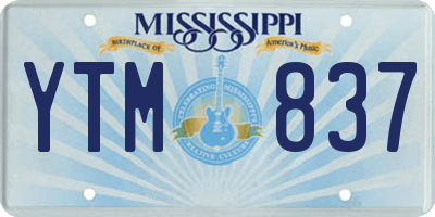 MS license plate YTM837