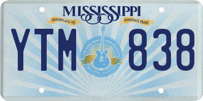 MS license plate YTM838