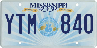 MS license plate YTM840