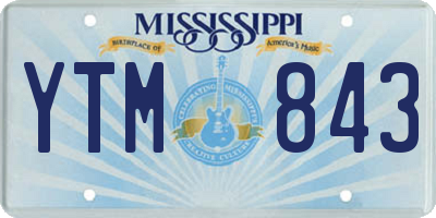 MS license plate YTM843