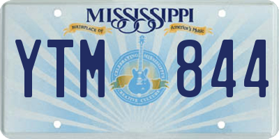 MS license plate YTM844