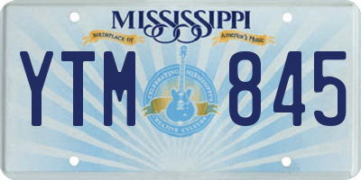 MS license plate YTM845