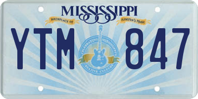 MS license plate YTM847