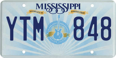 MS license plate YTM848
