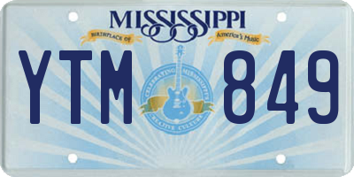 MS license plate YTM849