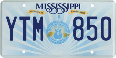 MS license plate YTM850