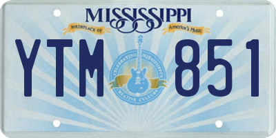MS license plate YTM851