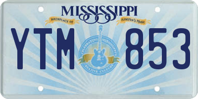 MS license plate YTM853