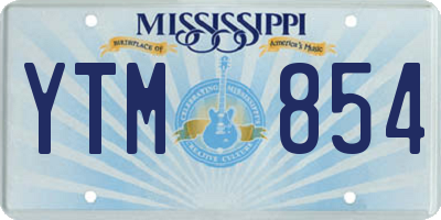 MS license plate YTM854