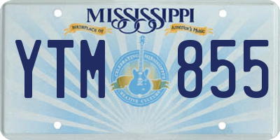 MS license plate YTM855