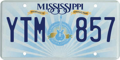 MS license plate YTM857