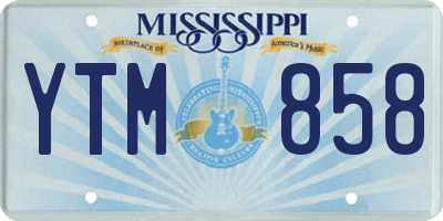 MS license plate YTM858