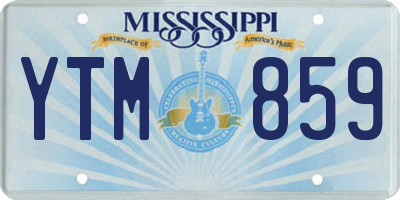 MS license plate YTM859