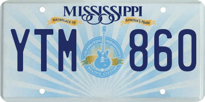 MS license plate YTM860