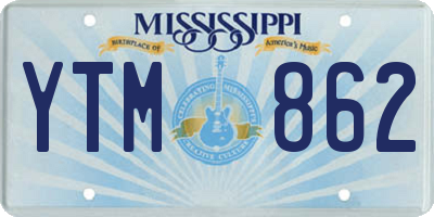 MS license plate YTM862