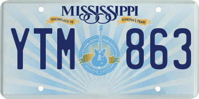 MS license plate YTM863