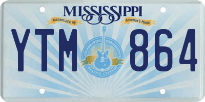 MS license plate YTM864