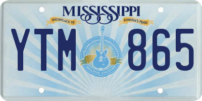 MS license plate YTM865