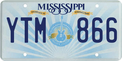 MS license plate YTM866