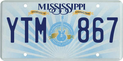 MS license plate YTM867