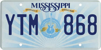 MS license plate YTM868