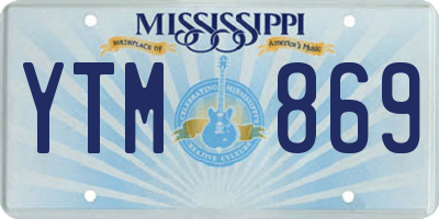 MS license plate YTM869