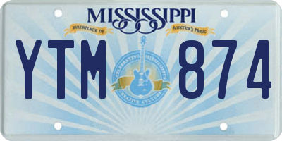 MS license plate YTM874
