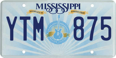 MS license plate YTM875