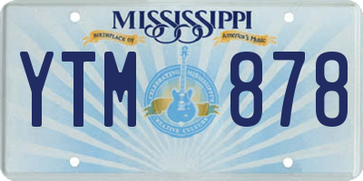 MS license plate YTM878