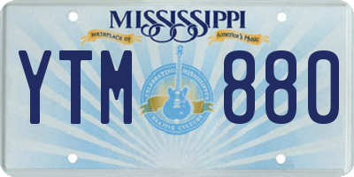 MS license plate YTM880