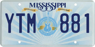 MS license plate YTM881