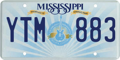 MS license plate YTM883