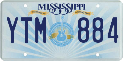 MS license plate YTM884