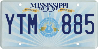 MS license plate YTM885