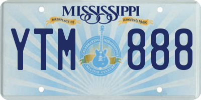 MS license plate YTM888