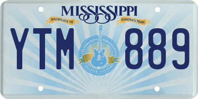 MS license plate YTM889