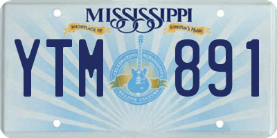 MS license plate YTM891