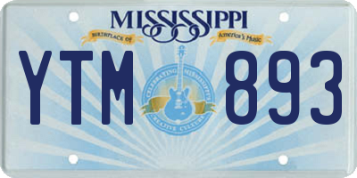 MS license plate YTM893