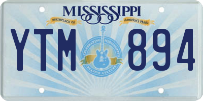 MS license plate YTM894