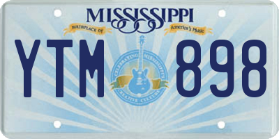 MS license plate YTM898