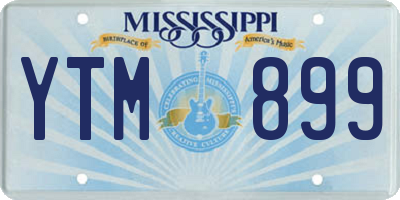 MS license plate YTM899