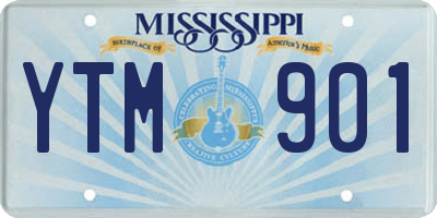 MS license plate YTM901